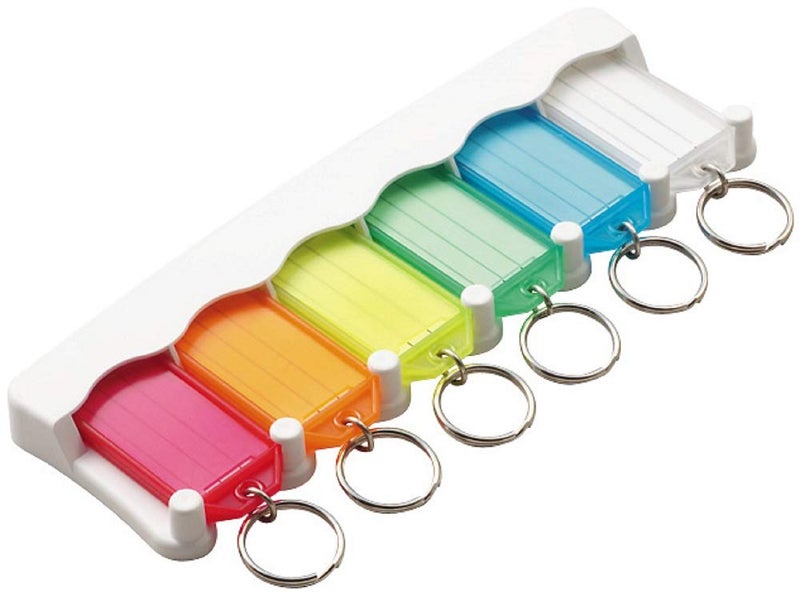 Lucky Line Key Tag Rack with 6 Tags, Multi Color (60560) - Image 1